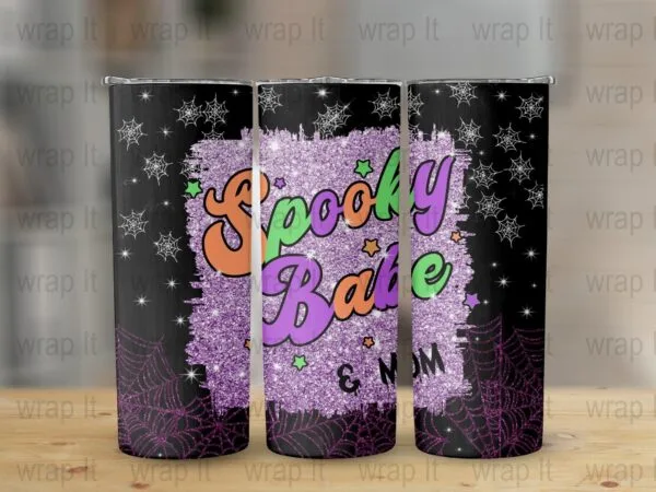 Spooky Mom Halloween Tumbler Wrap, 20 oz 30 oz Skinny Wraps, Instant Download, Sublimation tumblers, png digital download, Halloween Mom