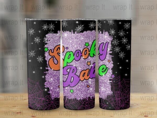 Spooky Babe Halloween Tumbler Wrap, 20 oz 30 oz Skinny Wraps, Instant Download, Sublimation tumblers, png digital download, Halloween png