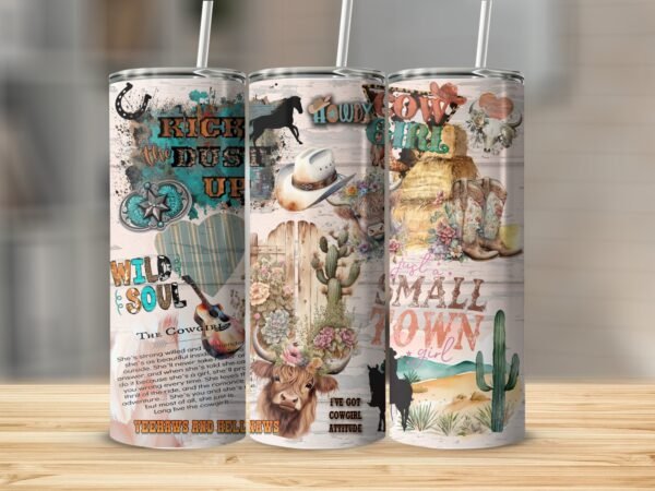 Yeehaw Cowgirl Country Tumbler Wrap PNG, Sublimation Tumbler, Digital Download PNG, VSCO Y2K Rustic Country, Western Tumbler, Country Girl