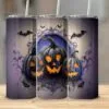 Scary Pumpkins Halloween Tumbler Wrap png, Sublimation Tumbler, Instant Digital Download, Bats, Jackolanterns, Spooky Halloween Tumbler