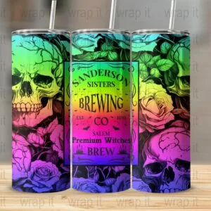 Halloween Sanderson Sisters Brewing Tumbler Wrap PNG , 20 oz Skinny Tumbler, Sublimation Tumbler, Instant Download, PNG Tumbler Wrap, Witch