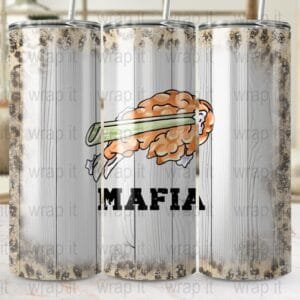 Funny Chicken Wing Tumbler Sublimation Wrap, Instant Download, 20 oz 30 oz Skinny Tumbler, Funny Buffalo Mafia png, Buffalo Chicken png