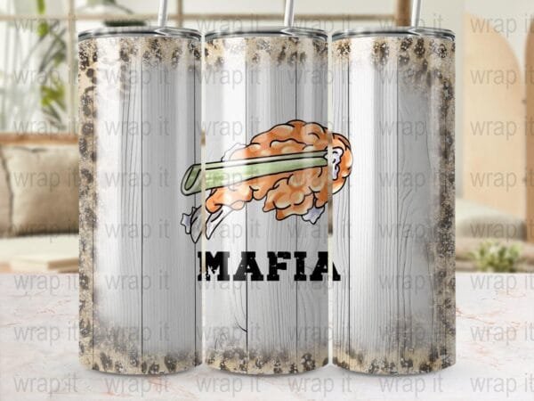 Funny Chicken Wing Tumbler Sublimation Wrap, Instant Download, 20 oz 30 oz Skinny Tumbler, Funny Buffalo Mafia png, Buffalo Chicken png