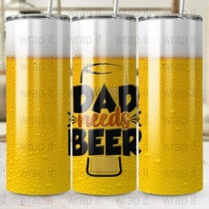 Funny Beer Dad Tumbler Wrap Sublimation PNG Instant Download, 20 oz PNG Sublimation, 20ozs Skinny Tumbler, Beer Drinker Wrap, Beer PNG