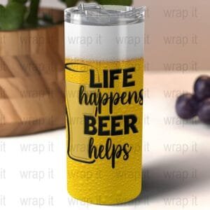 Funny Beer Dad Tumbler Wrap Sublimation PNG Instant Download, 20 oz Skinny Tumbler, 20osz Tumbler Wrap, Beer Drinker's Wrap PNG,  Beer PNG