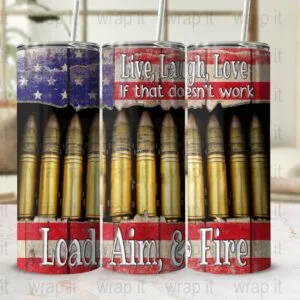 Funny USA Flag 2nd Amendment Tumbler Wrap PNG Sublimation, Instant Download, 20 oz Skinny Wrap, 30 oz Tumbler, USA Tumbler, Second Amendment