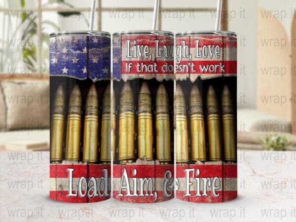 Funny USA Flag 2nd Amendment Tumbler Wrap PNG Sublimation, Instant Download, 20 oz Skinny Wrap, 30 oz Tumbler, USA Tumbler, Second Amendment