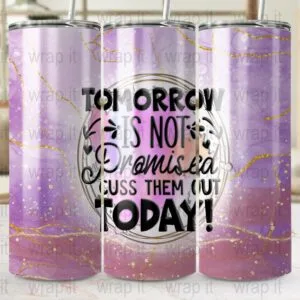 Funny Sarcastic Cuss Them Out Today Tumbler Wrap PNG Sublimation, Instant Download, 20 oz 30 oz Skinny Tumbler, Sublimation PNG, Bitch Wrap