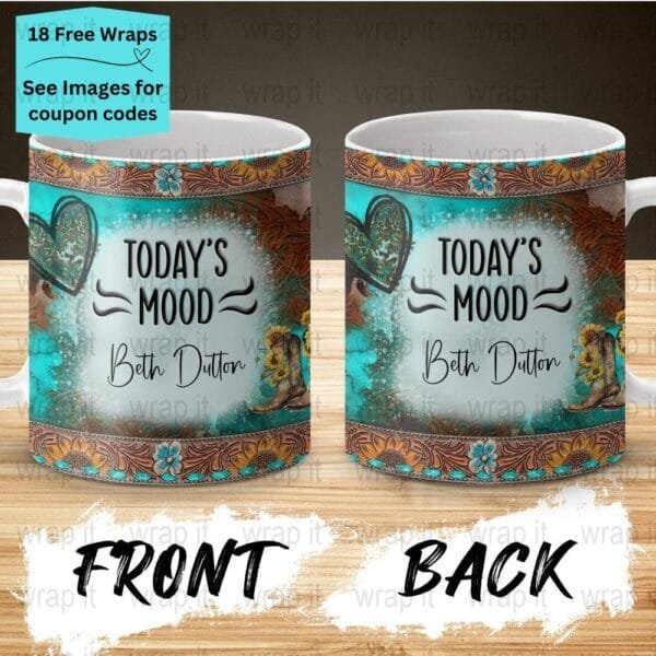 Funny Beth Sarcastic Mug Wrap Sublimation PNG, 11 oz 15oz Mug, Enamel Camp Cup Wrap, Instant Download, Coffee Mug PNG, Yellow Sunflowers png