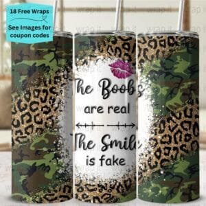 Funny Sarcastic Boobs Tumbler Wrap PNG, Sublimation Tumbler, 20 oz Skinny Tumbler, Instant Download, Finny Bitch png wrap, 20ozs tumbler