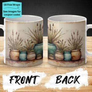 Plant Lovers, Plants People Watercolor Mug Sublimation PNG Wrap, 11 oz 15oz Coffee Mug png, Enamel Camp Cup Wrap PNG, Instant Download