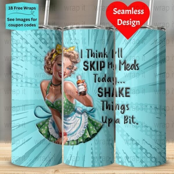 Funny Sarcasm Bitch Fuk It Tol Retro Tumbler Wrap PNG, Sublimation Tumbler, 20 oz Skinny Tumbler, Instant Download, Tumbler 20ozs Bitch Wrap