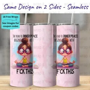 Funny Sarcastic F This Mom Tumbler Wrap PNG, Sublimation Tumbler, 20 oz Skinny Tumbler, Instant Download, Seamless Wrap, Funny Bitch Wrap