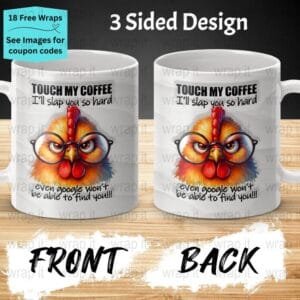 Funny Sarcastic Chicken Coffee Mug Sublimation PNG, Chicken Enamel Camp Cup Wrap, 15oz Coffee Mug PNG, Funny Mug Wrap, Sassy 11oz Mug Wrap