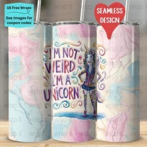 Funny Sarcastic Unicorn Seamless Tumbler Wrap PNG, Sublimation Tumbler, 20 oz Skinny Tumbler, Instant Download, Unicorn lover png, Fantasy