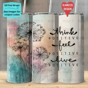 Postive Affirmation Stay Strong Woman Quote Dandelion Seamless Tumbler Wrap PNG, Sublimation Tumbler, 20 oz Skinny Tumbler, Instant Download