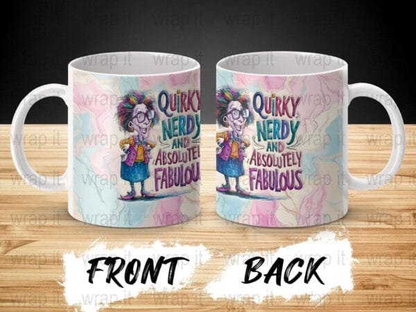 Funny Nerdy Sassy Lady Mom Quirky Mug Sublimation Wrap PNG, 11 oz 15 oz Coffee Mug Design, Enamel Camp Cup Sublimation, Instant Download