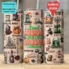Halloween Dead Inside Spooky Season Pumpkins Seamless Tumbler Wrap PNG, Sublimation Tumbler, 20 oz Skinny Tumbler, Ghosts Skeletons Creepy