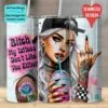 Funny Bitch Sarcastic Tattoos Coffee Girl Seamless Tumbler Wrap PNG, Sublimation Tumbler, 20 oz Skinny Tumbler, Sassy Middle Finger png