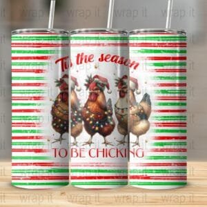 Chicken Funny Christmas Farm Tumbler Wrap Sublimation, 20 oz Skinny Wrap, 30 oz Tumbler, Holiday png