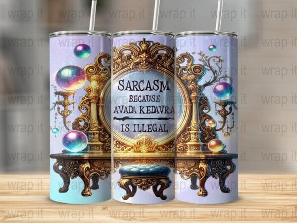 Wizard Funny Avada Kedavra Potter Tumbler Wrap, Sublimation Tumbler, 20 oz Skinny Tumbler, 30 oz Tumbler, Potter png, Magic Spells Potions