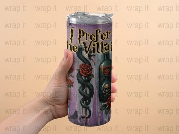 Gothic Book Romance Novel Prefer Villain Sublimation PNG, 20 oz 30 oz Skinny Wrap, Tumbler Wrap Sublimation, Love Books Reading Villains - Image 3